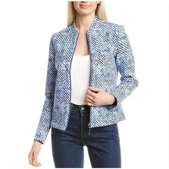 J McLaughlin Avalyn Jacket Women's Large Blue Full Zip - Picture 1 of 10